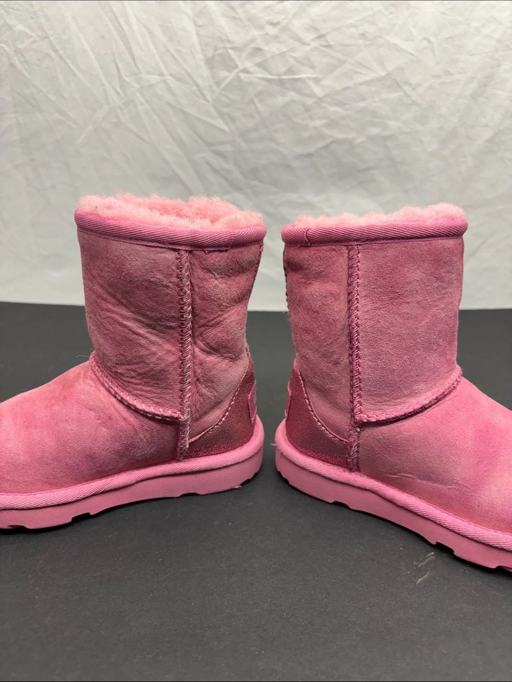Ugg Kids Pink Suede Winter Boots - Plush Lining, SZ 8 toddler girl, box 43